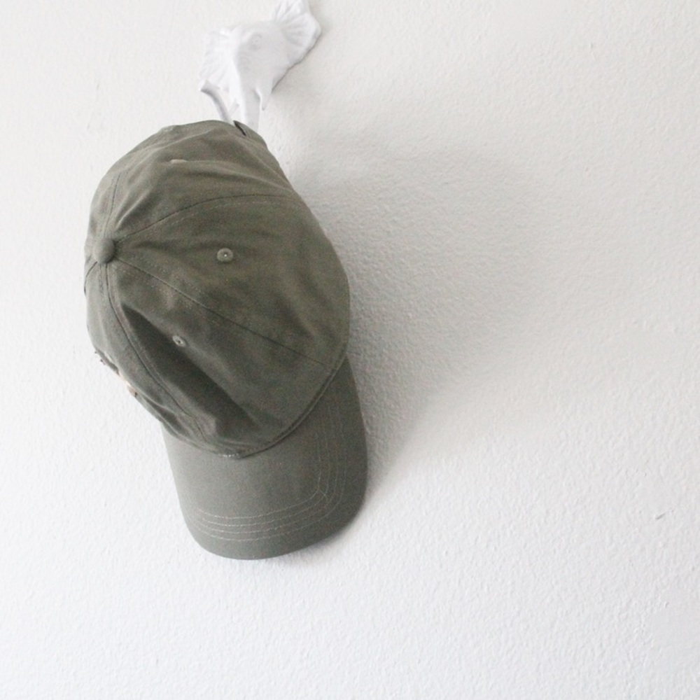 Embroidered Flower Pink And Olive Green Women's Cap - Picture 2 of 5